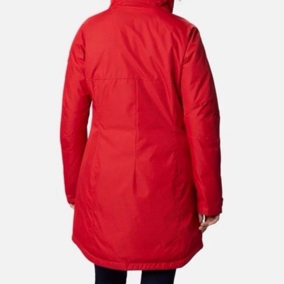 Columbia Size L, Lily Red Subtle Mountain Winter Parka with detachable fur, hood - Picture 2 of 6